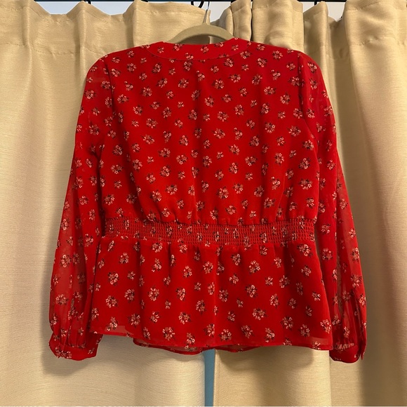 Madewell v-neck peplum blouse - little lillies - Picture 3 of 4